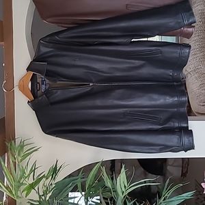 Polo Ralph Lauren Lambskin Black Leather Jacket Large